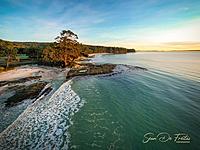 Drone shot of Two Tree Point, Adventure Bay, Tasmania